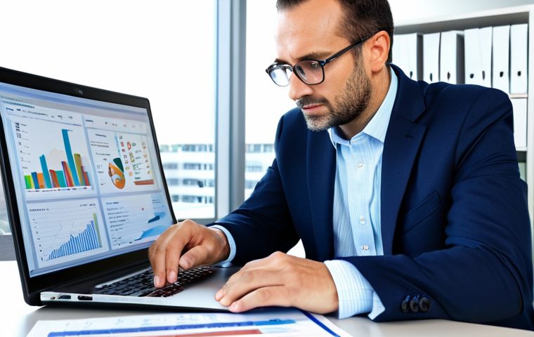 Confident Investor Analyzing Data**

"A fully clothed professional, dressed in modest business attire, confidently analyzes financial charts and data related to P2P lending on a laptop in a bright, modern office.  Perfect anatomy, natural pose, proper finger count, well-formed hands. Emphasis on a composed expression and the tools used for risk assessment. Safe for work, appropriate content, family-friendly, high quality, professional photography."

**