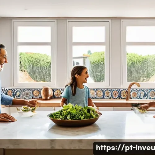 Home 27 PP 대출 산업의 주요 기업 분석 - **Prompt:** A cheerful Portuguese family of four (parents and two school-aged children) is happily g...