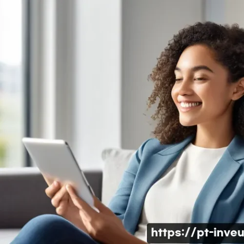 Home 26 PP 대출 고객 경험 분석 - **Prompt 1: The Digital Convenience of Modern Finance**
"A diverse young woman in her late 20s, ...