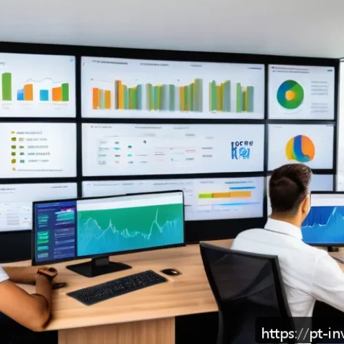 Home 32 PP 대출 투자 성공 전략 - A modern Brazilian fintech office scene showing diverse professionals analyzing digital loan investm...